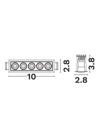 Spot Strealth LED 8 W, 220-240 V, 700 lm, 3000K, IP20, UGR <19, CRI ≥90, aluminiu 3