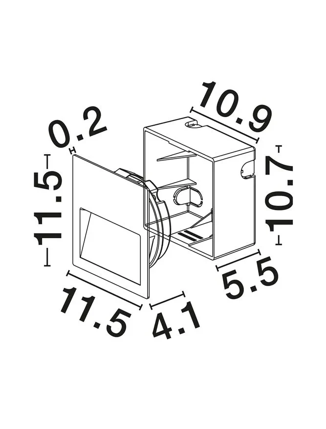 Aplică exterior TIL LED 3 W, 220-240 V, 86 lm, 2200-2700-3200-4000K, IP65, dimmabil prin DIP switch, aluminiu 7