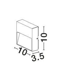 Aplică exterior TIL LED 3 W, 220-240 V, 83 lm, 2200-2700-3200-4000K, IP65, dimmabil prin DIP switch, aluminiu 8