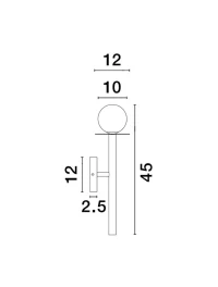 Aplică PIELO G9, 1x5 W, 220-240 V, IP20, metal, sticlă și alamă 2