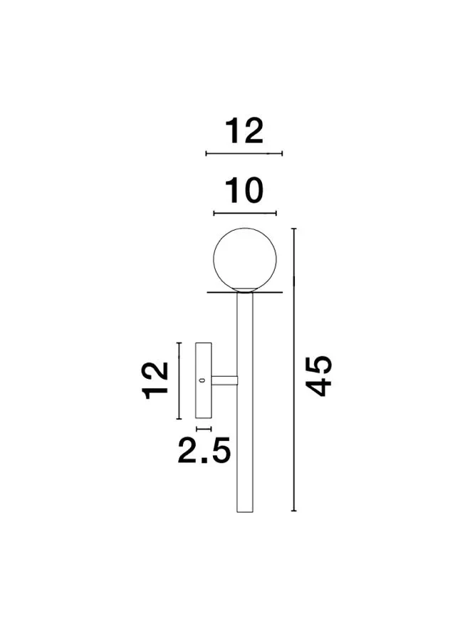 Aplică PIELO G9, 1x5 W, 220-240 V, IP20, metal, sticlă și alamă 2