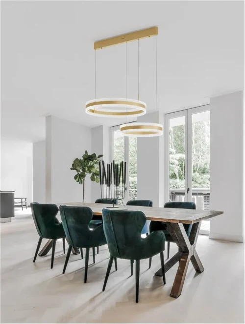 Suspensie AGOS LED 124 W, 230 V, 5421 lm, 3000K, IP20, dimmabil Triac, aluminiu și acril