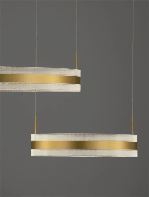 Suspensie AGOS LED 124 W, 230 V, 5421 lm, 3000K, IP20, dimmabil Triac, aluminiu și acril