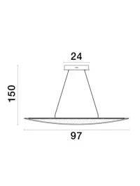 Suspensie AGOS LED 32 W, 230 V, 2156 lm, 3000K, IP20, dimmabil Triac, aluminiu și acril 8
