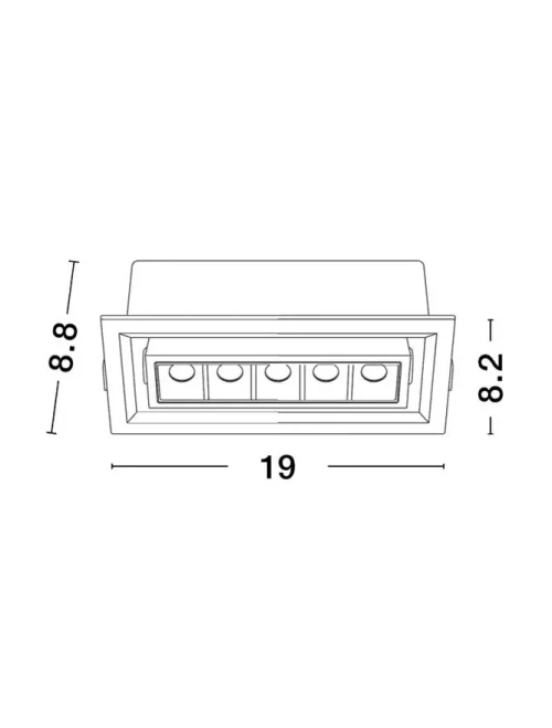 Spot CANTIA 8 W, 220-240 V, 710 lm, 3000K, IP20, UGR <19, CRI ≥80, aluminiu