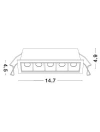 Spot AKIRA LED 11 W, 220-240 V, 743 lm, 3000K, IP20, UGR <19, CRI ≥80, aluminiu 3