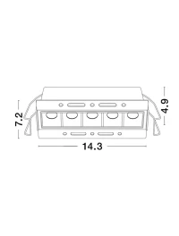 Spot AKIRA LED 11 W, 220-240 V, 743 lm, 3000K, IP20, UGR <19, CRI ≥80, aluminiu 3