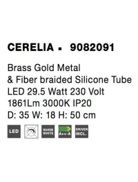 Aplică CERELIA LED 30 W, 230 V, 1861 lm, 3000K, IP20, silicon, metal și alamă 8