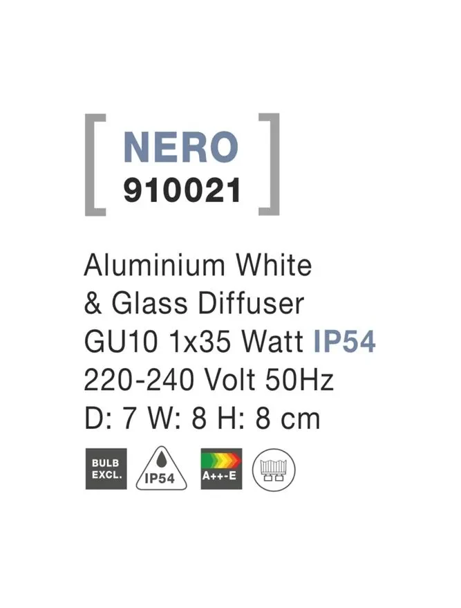 Aplică exterior NERO GU10, compatibil 1x35 W, 220-240 V, IP54, aluminiu și sticlă 4