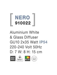 Aplică exterior NERO GU10, compatibil 2x35 W, 220-240 V, IP54, aluminiu și sticlă 4