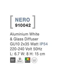 Aplică exterior NERO GU10, compatibil 2x35 W, 220-240 V, IP54, aluminiu și sticlă 4