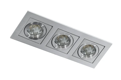 Spot încastrat PACO, aluminiu, finisaj periat, 230V, GU10, 3x40W, IP20