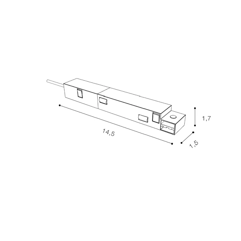Conector driver ALFA, negru, finisaj mat, 48V 3
