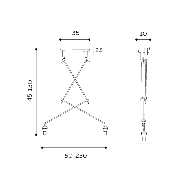 Accesoriu ADAM S, nickel, finisaj periat, 230V, E27, 2x60W, IP20 2