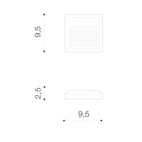 Aplică AFI 4000K, gri închis, finisaj mat, 230V, LED, 1x2,5W, 104lm, 4300K, CRI ≥80, IP54 2