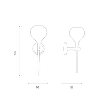 Aplică AGA, negru, finisaj strălucitor, 230V, E14, 1x40W, IP20 2