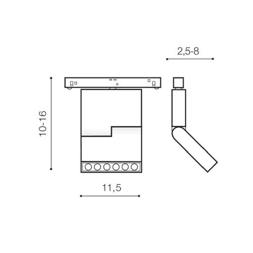 Corp pentru șină ALFA 3000K, alb, finisaj mat, 48V, LED, 1x14W, 1071lm, 3000K, CRI ≥80, IP20