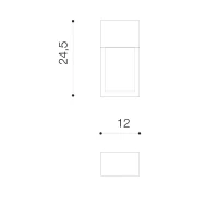 Aplică ARIDA, gri închis, finisaj mat, 230V, E27, 1x18W, IP54 2