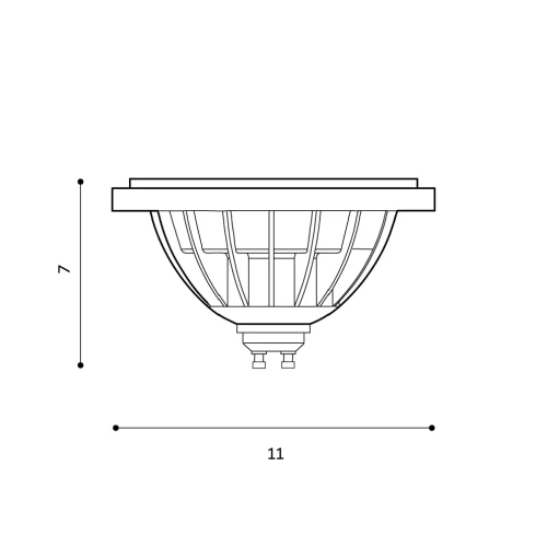 Bec AZZARDO, negru, finisaj mat, 230V, ES111 + GU10, 1x15W, 1150lm, 3000K, CRI ≥80, Dimm, IP20