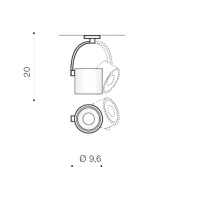 Spot aparent BROSS, negru, finisaj mat, 230V, GU10, 1x40W, IP20 2