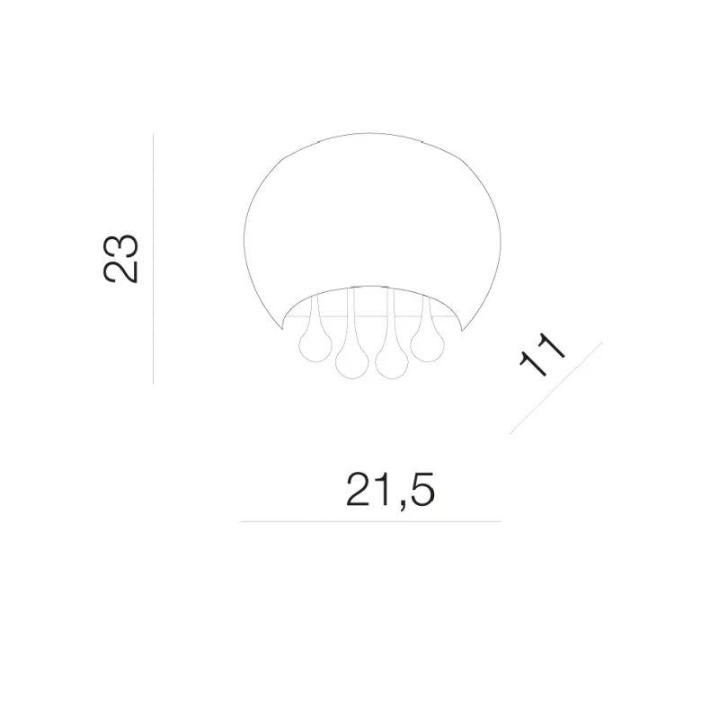 Aplică BURN, crom, finisaj strălucitor, 230V, G9, 1x40W, IP20 2