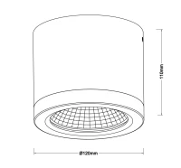 Spot aparent CONYON, negru, finisaj mat, 230V, LED, 1x25W, 1400lm, 3000-4000-6000K, CRI ≥90, CCT, IP54 2