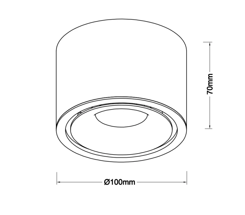 Spot aparent COSTA, negru, finisaj mat, 230V, LED, 1x12W, 720lm, 3000-4000-6000K, CRI ≥90, CCT, IP20 2
