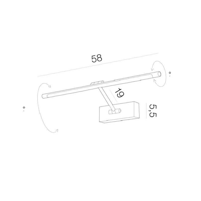 Aplică DAVINCI, nickel, finisaj mat, 230V, LED, 1x12W, 367lm, 3000K, CRI ≥90, IP20 2