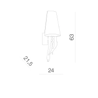 Aplică DIABLO, negru, finisaj textil, 230V, E14, 2x40W, IP20 2