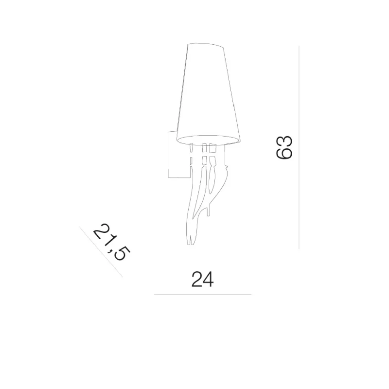 Aplică DIABLO, negru, finisaj textil, 230V, E14, 2x40W, IP20 2