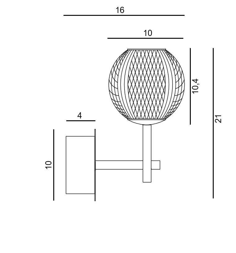 Aplică EDEM, negru, finisaj mat, 230V, LED, 1x4,2W, 336lm, 3000K, CRI ≥90, IP20 2