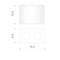 Spot aparent ELOY, alb, finisaj mat, 230V, GU10, 2x40W, IP20 2