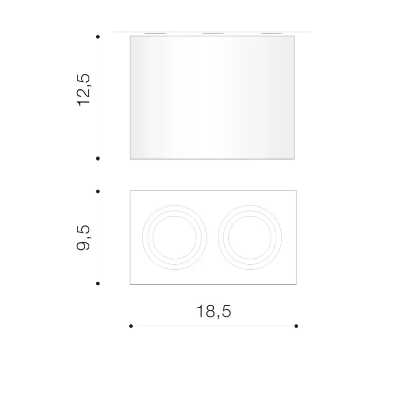 Spot aparent ELOY, alb, finisaj mat, 230V, GU10, 2x40W, IP20 2