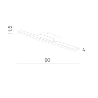 Aplică EPSILON 3000K, negru, finisaj mat, 230V, LED, 1x27W, 1351lm, 2900K, CRI ≥80, IP44 2