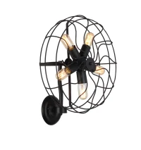Aplică FAN, negru, finisaj mat, 230V, E27, 5x60W, IP20