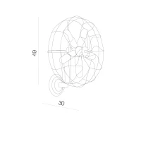 Aplică FAN, negru, finisaj mat, 230V, E27, 5x60W, IP20 2