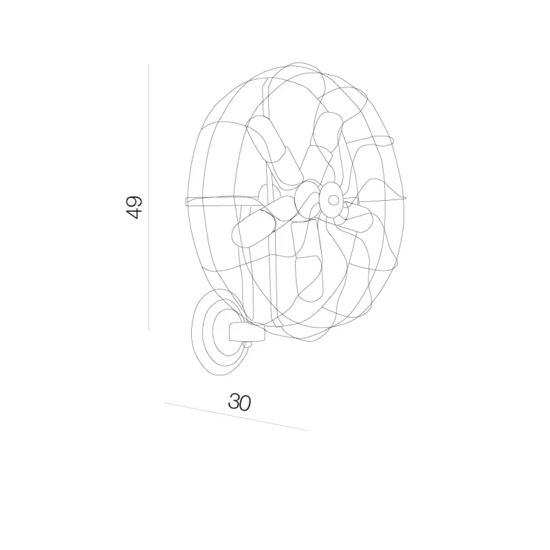 Aplică FAN, negru, finisaj mat, 230V, E27, 5x60W, IP20 2