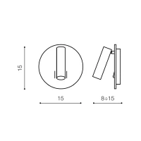 Aplică FARO, negru, finisaj mat, 230V, LED, 2x9W, 281lm, 3000K, CRI ≥80, IP20 2