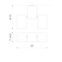 Spot aparent FLAVIO, alb, finisaj mat, 230V, GU10, 2x40W, IP20 2