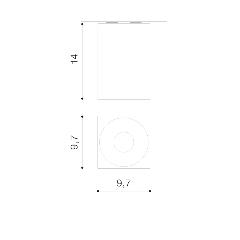 Spot aparent HUGO, negru, finisaj mat, 230V, GU10, 1x40W, IP20 2