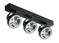 Spot aparent JERRY, negru, finisaj mat, 12V, AR111+ G5.3, 3x20W / 50W, Dimm, IP20