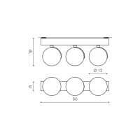 Spot aparent JERRY, negru, finisaj mat, 12V, AR111+ G5.3, 3x20W / 50W, Dimm, IP20 2