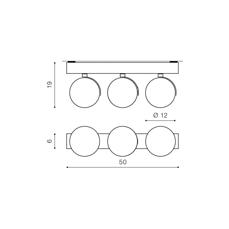 Spot aparent JERRY, negru, finisaj mat, 12V, AR111+ G5.3, 3x20W / 50W, Dimm, IP20 2