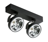 Spot aparent JERRY, negru, finisaj mat, 12V, AR111+ G5.3, 2x20W / 50W, Dimm, IP20