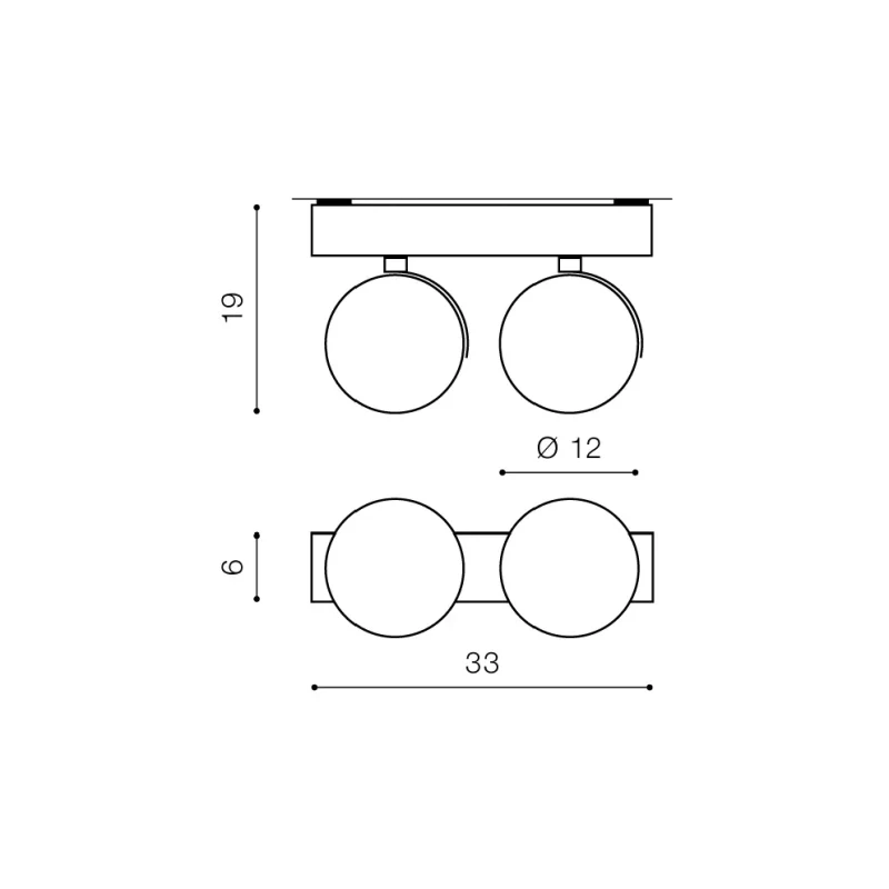 Spot aparent JERRY, negru, finisaj mat, 230V, ES111 + GU10, 2x50W, IP20 2