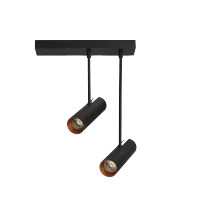 Spot aparent LENS, negru, finisaj mat, 230V, GU10, 2x40W, IP20