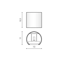 Aplică LETICIA, negru, finisaj mat, 230V, G9, 1x40W, IP20 2