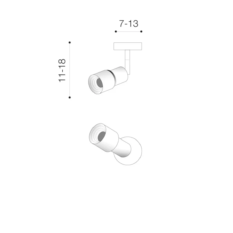 Spot LUMI 3000K, negru, finisaj strălucitor, 230V, LED, 1x5W, 469lm, 3000K, CRI ≥80, IP20 2