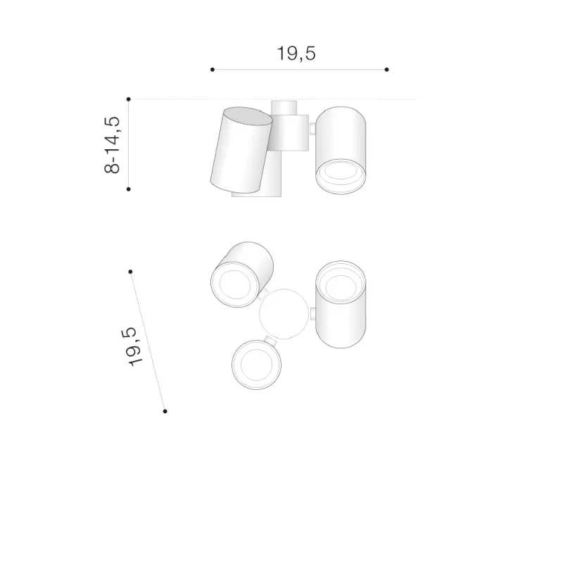 Spot aparent MAKALU, alb, finisaj mat, 230V, GU10, 3x40W, IP20 2