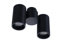 Spot aparent MAKALU, negru, finisaj mat, 230V, GU10, 2x40W, IP20